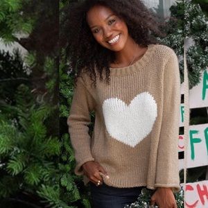 Wooden Ships BIG HEART TOP Sweater S/M